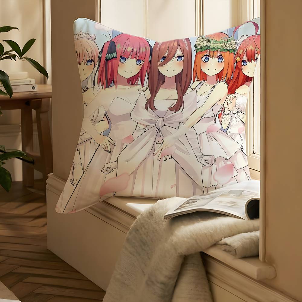 T-The Quintessential Quintuplets-MT Anime Pillow Case Printing Pillowcase Living Room Sofa Cushion Cover Bedroom Room Decor
