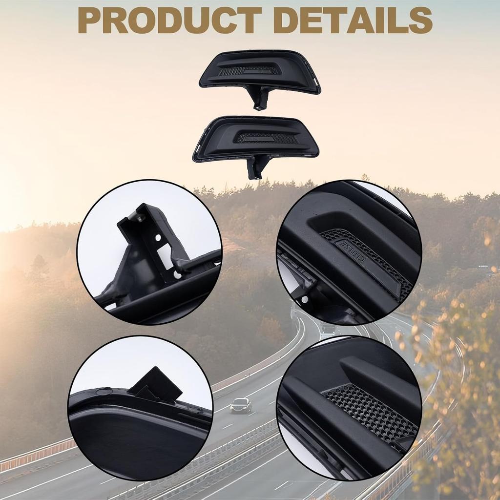 MP&PV Auto Parts Front Bumper Fog Light Cover Set Left and Right, Fog Lamp Bezel Black Cover Trim Compatible with Chevrolet Chevy Cruze 2015
