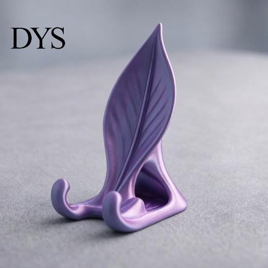 Cute Desk Gadgets Leaf Shaped Phone Stand, 3D Printed Mobile Holder with Double Stable Cell Mount Hook Support, Creative Hands Free Video Cradle,