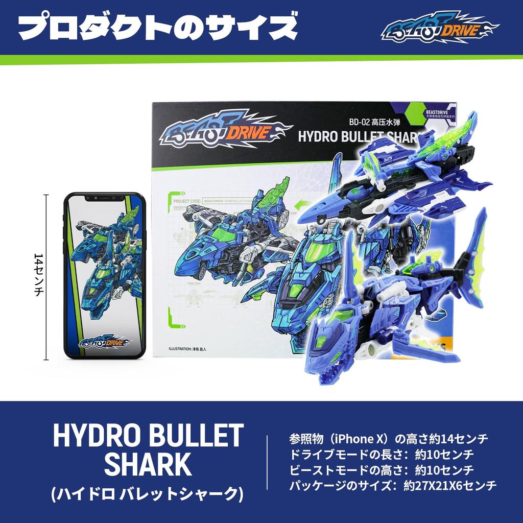 BEASTBOX 52TOYS BEASTDRIVE HYDRO BULLET SHARK Transforming Transforms from Mecha Shark to Fighter Assembly Highly Articulated Action Transforms into a