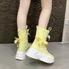 Women's Casual Boots Round Toe Platform Sole Lace-up Side Zipper Short Boots Fashion All-match Autumn Winter Women Fleece Boots