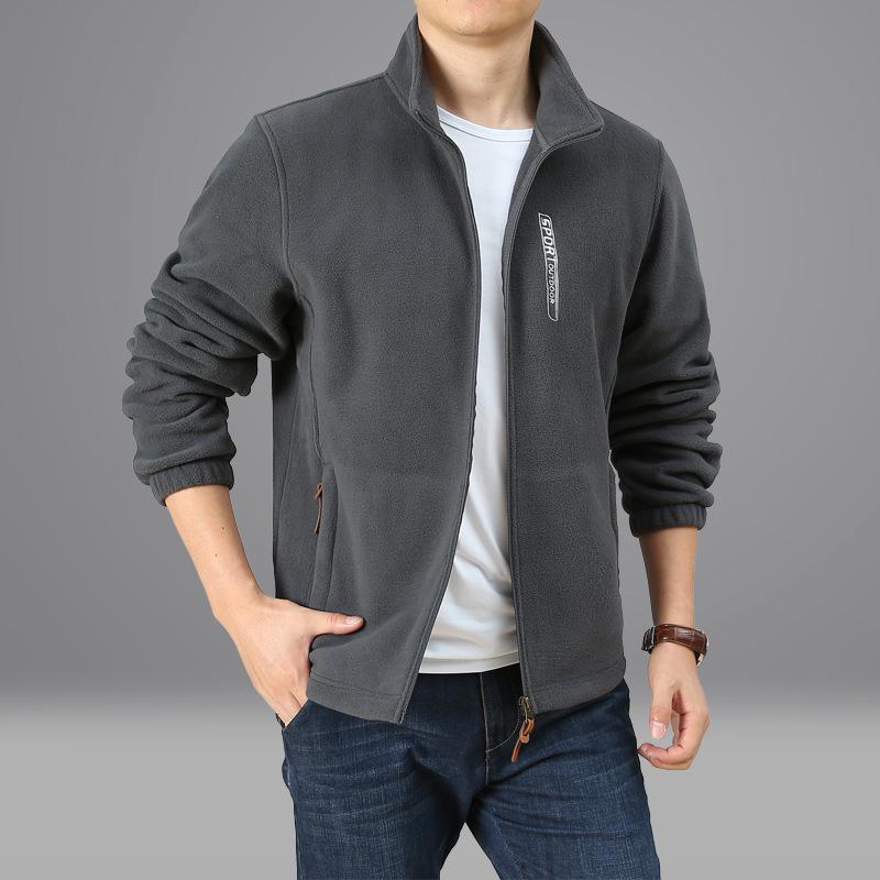 Men s Reversible Thick Fleece Jacket for Autumn and Winter L