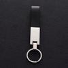 Custom Laser Logo Name Keyring Boutique Key Chain Ring Luxury Business Men Metal Genuine Leather Keychain Car Moto Gift