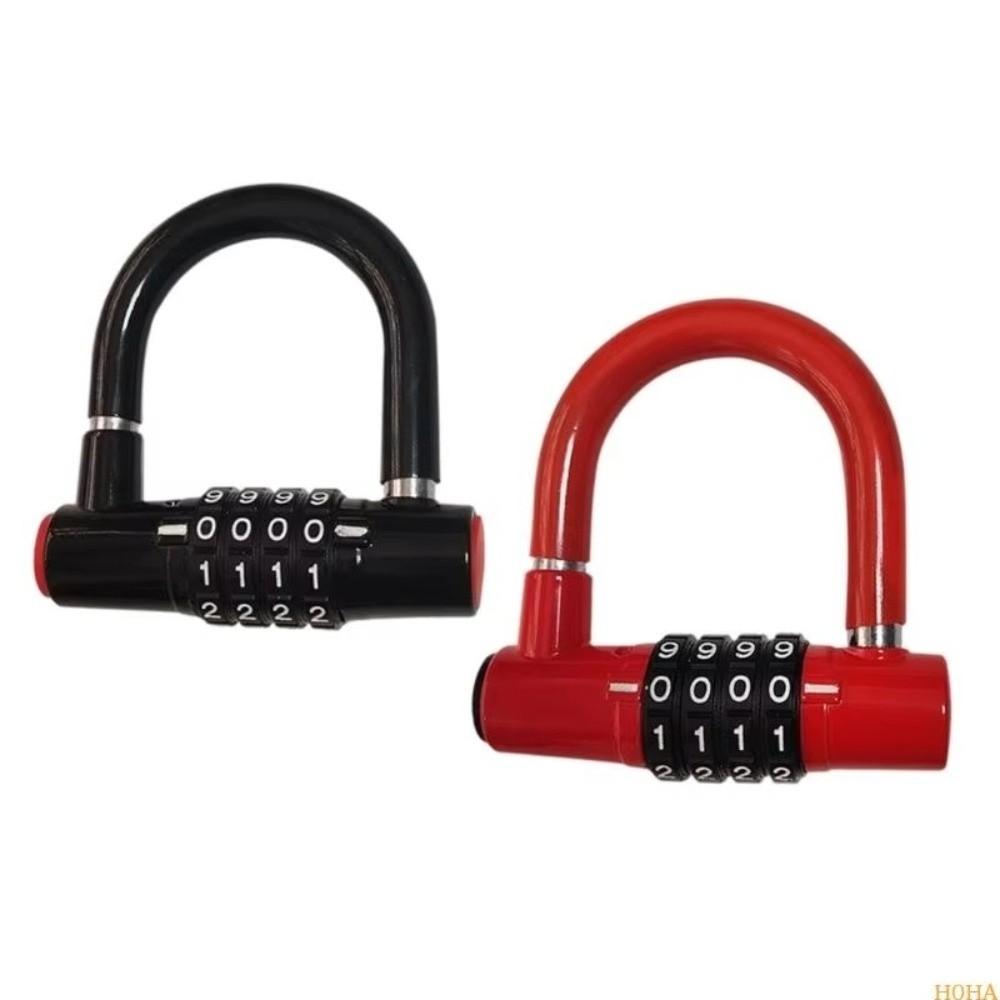 4-digit Code U-shaped Lock Zinc Alloy Wheel Locker Durable Password Lock  Bicycle Motorcycle
