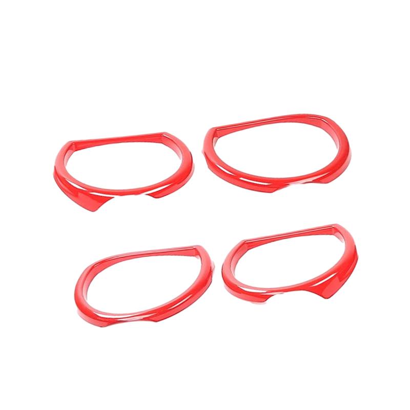 4 Pcs Car Front Headlight Surround Cover Lamp Light Decor For Dodge Challenger 2015 2016 2017 2018