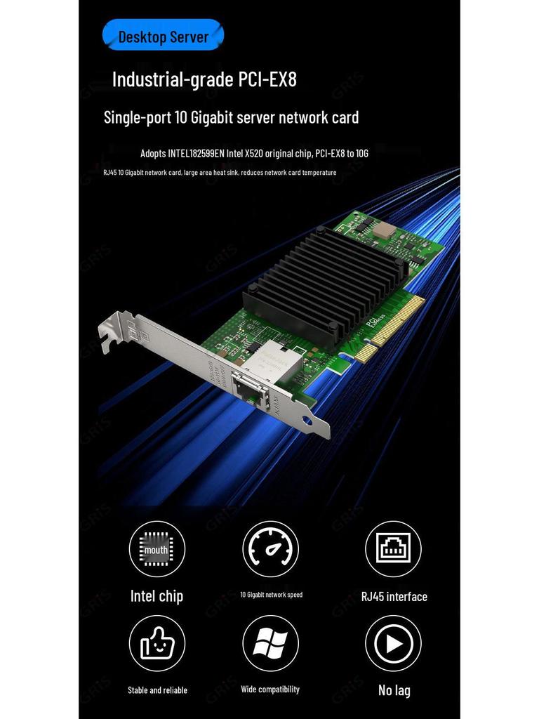 Realtek RTL8127 10 Gigabit PCI-E Network Card for Desktop Computer with RJ45