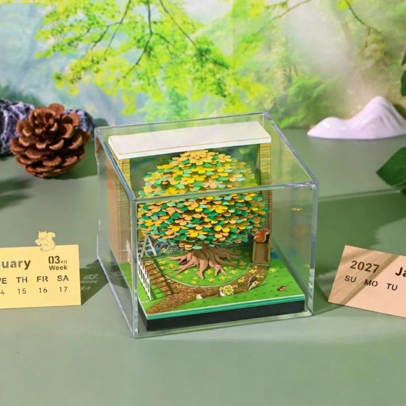 2027 Calendar with Built-in LED Light and 3D Tear-away for Enhanced Office Decor
