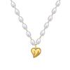 Pearl Love Personality Minimalist Wind Furnace Real Gold Necklace Female Clavicle Chain
