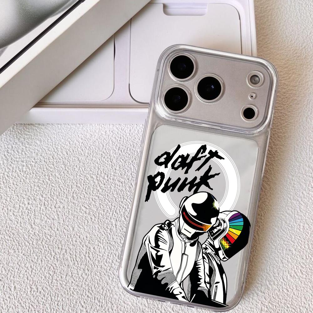 Band D-Daft Punk Phone Case For iPhone 17 16 15 14 13 12 Pro Max Plus With Magnetic Crystal Clear Case Wireless Charge iPhone 14 Pro