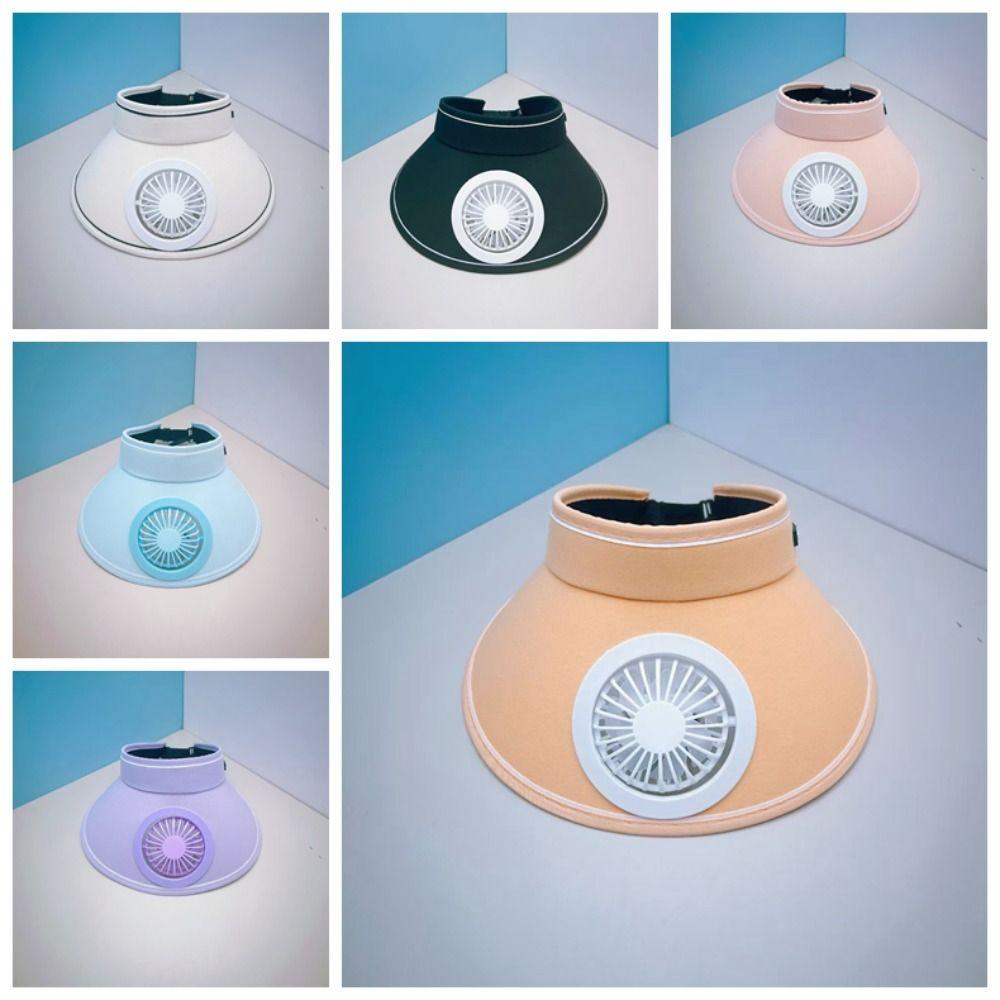 Portable Rechargeable Fan Hat Long-lasting Adjustable Empty Top Fan Hat Versatile Breathable Wide Brim Sunscreen Cap Summer