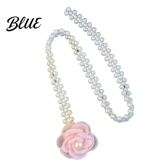 Faux Pearl Body Chain Waist Imitation Pearls 3D Flower Decor