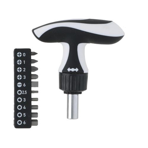 

Takagi T-Shaped Ratchet Handle Set (11-Piece) TRS-100A Driver Set with Interchangeable T-Shaped Screwdriver Bits and Hex Bits for Tightening and Loose