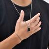 Vnox 2 Stück/Set Herren Anhänger Halskette und Armband Set, Schwarz Gold Silber Farbe Edelstahl Schmuck Set, Trendige Schmuckgeschenke