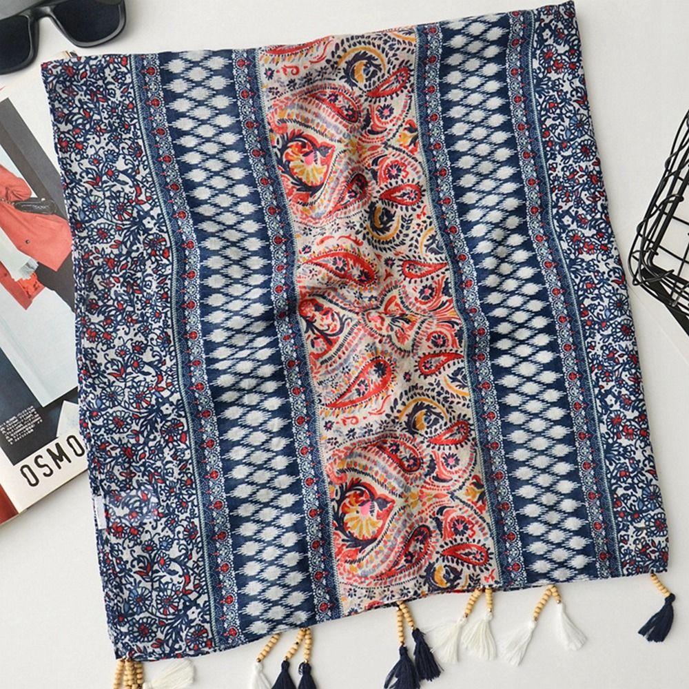 Cashew Ethnic Style Cotton Linen Scarf Korean Style Scarves Female Wraps Bohemian Style Shawl