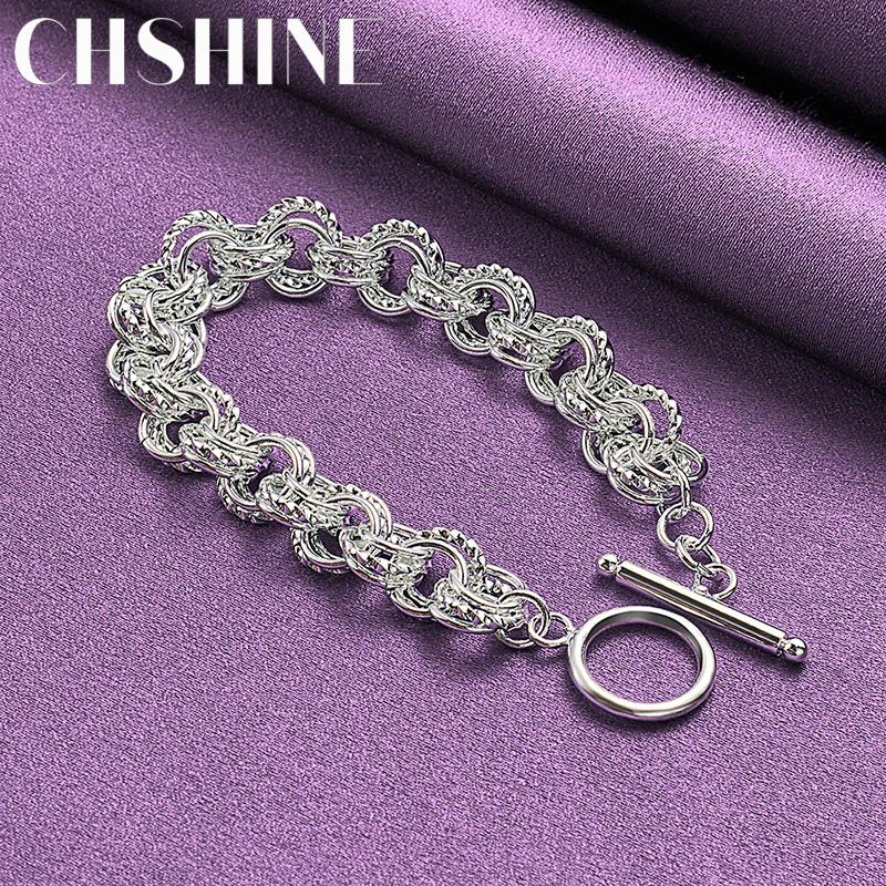 CHSHINE Charm Cercle en Argent Sterling 925 Joli Bracelet Pour Femmes Mode Bijoux de Haute Qualité