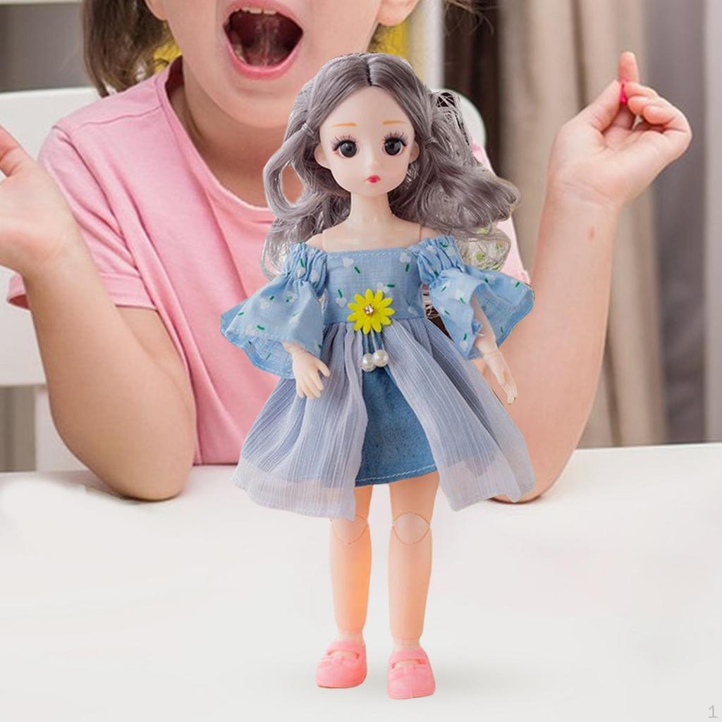 1/6 BJD Puppen 12 Zoll Puppe Kugelgelenkpuppe, Feenkind Spielzeug Geschenk mit Komplettset Outfit Perücke