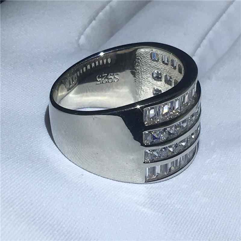 Vintage Magnificent Ring Silver Color Promise Aaaaa Zircon Cz Engagement Wedding Band Rings For Women Men Finger Jewelry
