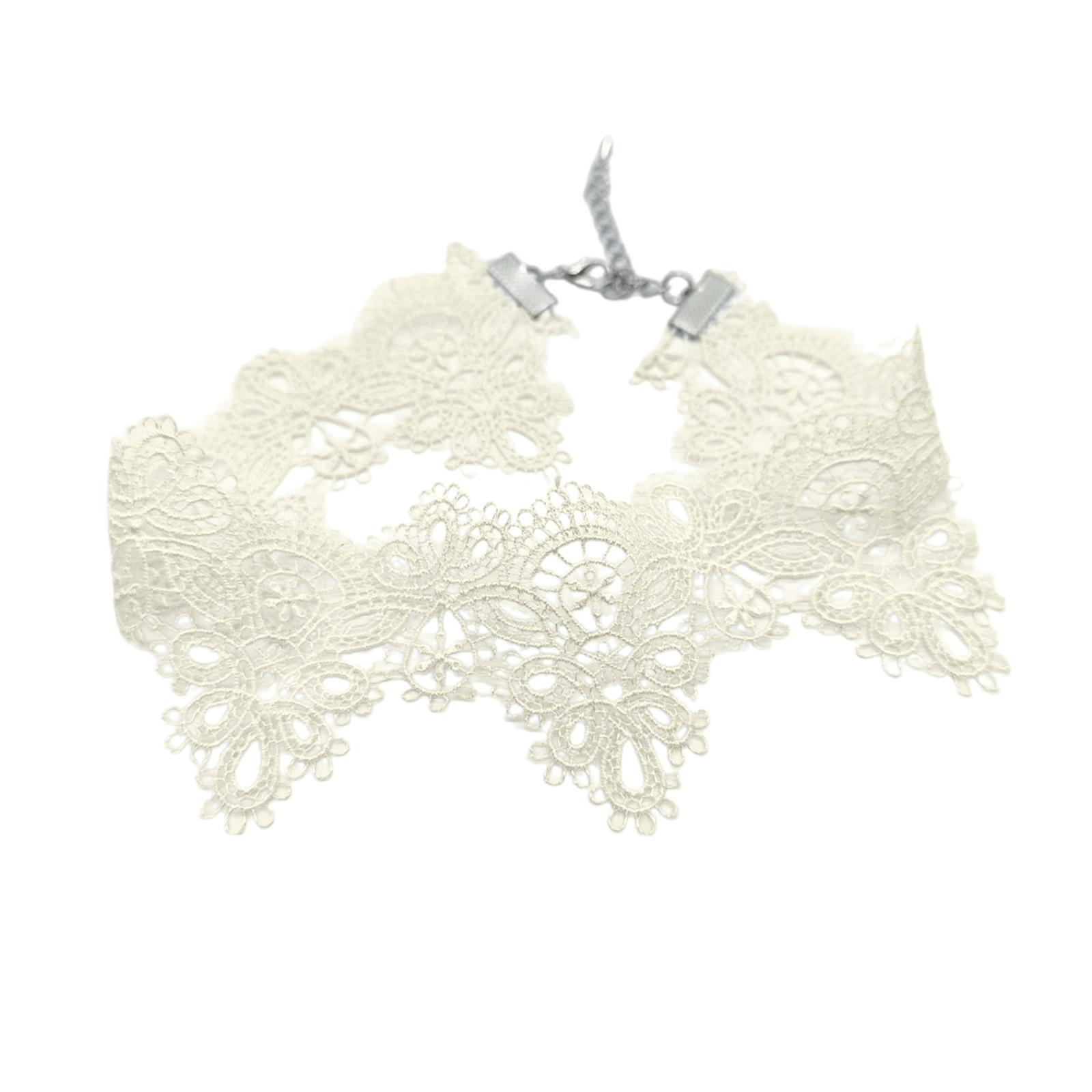 

Трендовое кружевное колье-чокер для вечеринок и ужинов с регулируемой длиной, универсальное в использовании, модный шейный аксессуар бежевый