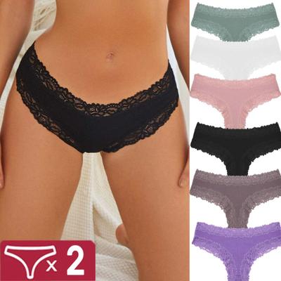 Krajkové kalhotky pro ženy Sexy kalhotky s nízkým pasem Čistá bavlna Měkké spodní prádlo Pohodlné dámské spodky S-XL