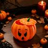 Cute Pumpkin Trinket Case 3D Printed Devil Storage Box with Lid, Funny Ghost Face Decor Halloween Decoration, Desktop Organizer for Jewelry And Small