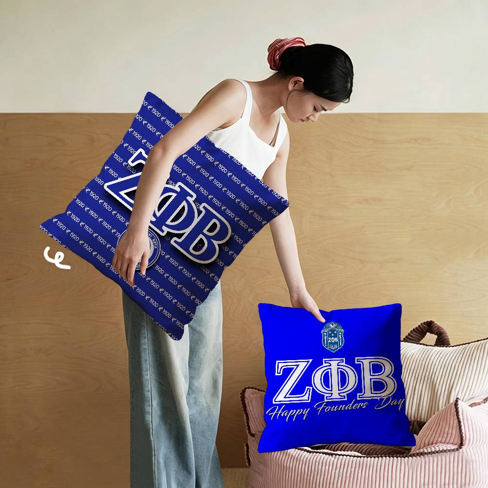Zeta Phi Beta Print Personalized Pillow Cover Kids Bedroom Wild Party Decor Pillowcase kid Birthday shower Gift