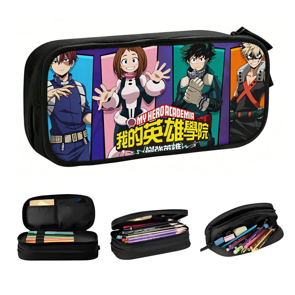 Shoto Todoroki My Hero Academia Katsuki Bakugo Pencil Cases for Girls Boys Large Storage Izuku Midoriya Pen Bag Box Stationery
