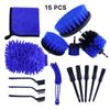 15 Piece Car Cleaning Kit Electric Drill Brush Air Conditioner Vent Cleaning Brush Combo Set