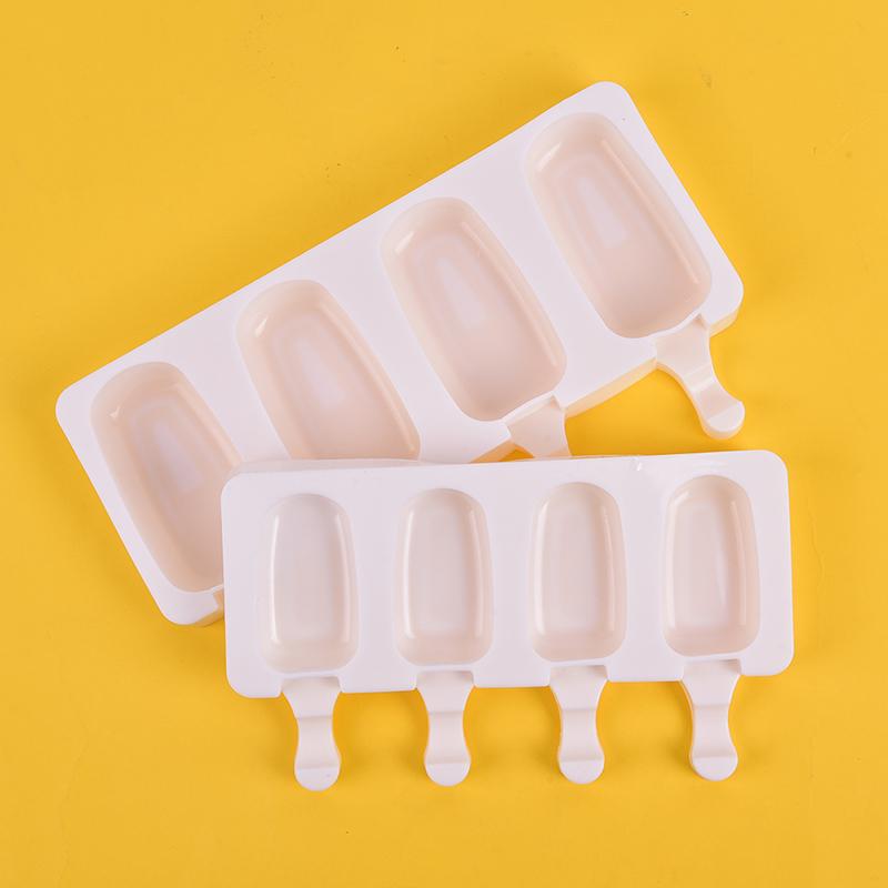 Silicone Frozen Ice Cream Mold Juice Popsicle Maker Ice Lolly Mould - 4 Cell