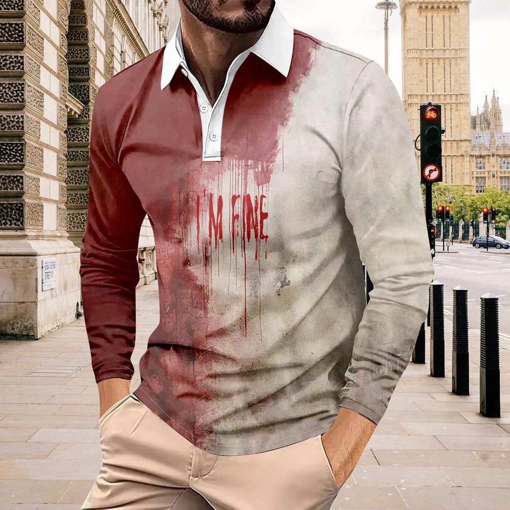 Herrenhemd mit langen Ärmeln und Knopfleiste, modisches, lässiges Oberteil