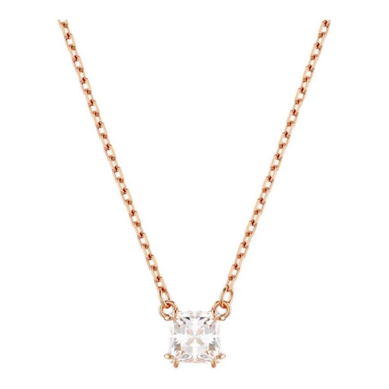 Swarovski Stilla Attract Square Pendant Synthetic Cubic Zirconia Necklace Women s Gold 5701904
