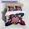 Croatia Football Printed Bedding 3 Piece Set Cozy Breathable Bed Cover Set As Housewarming Holiday Gift