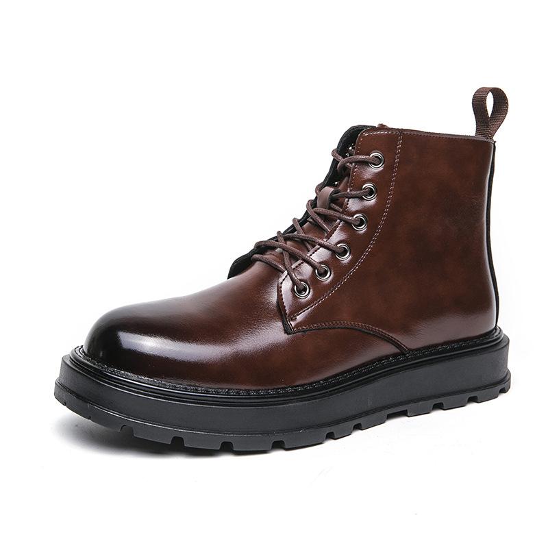 

Мужские туфли новые ботинки Martin в британском стиле деловые кожаные ботинки модные мужские высокие кожаные туфли 44