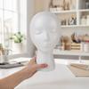 Lightweight Foam Mannequin Head for Wigs And Hats Display, Eyewear Display Model with Stable Base Glasses Headwear Styling Photography