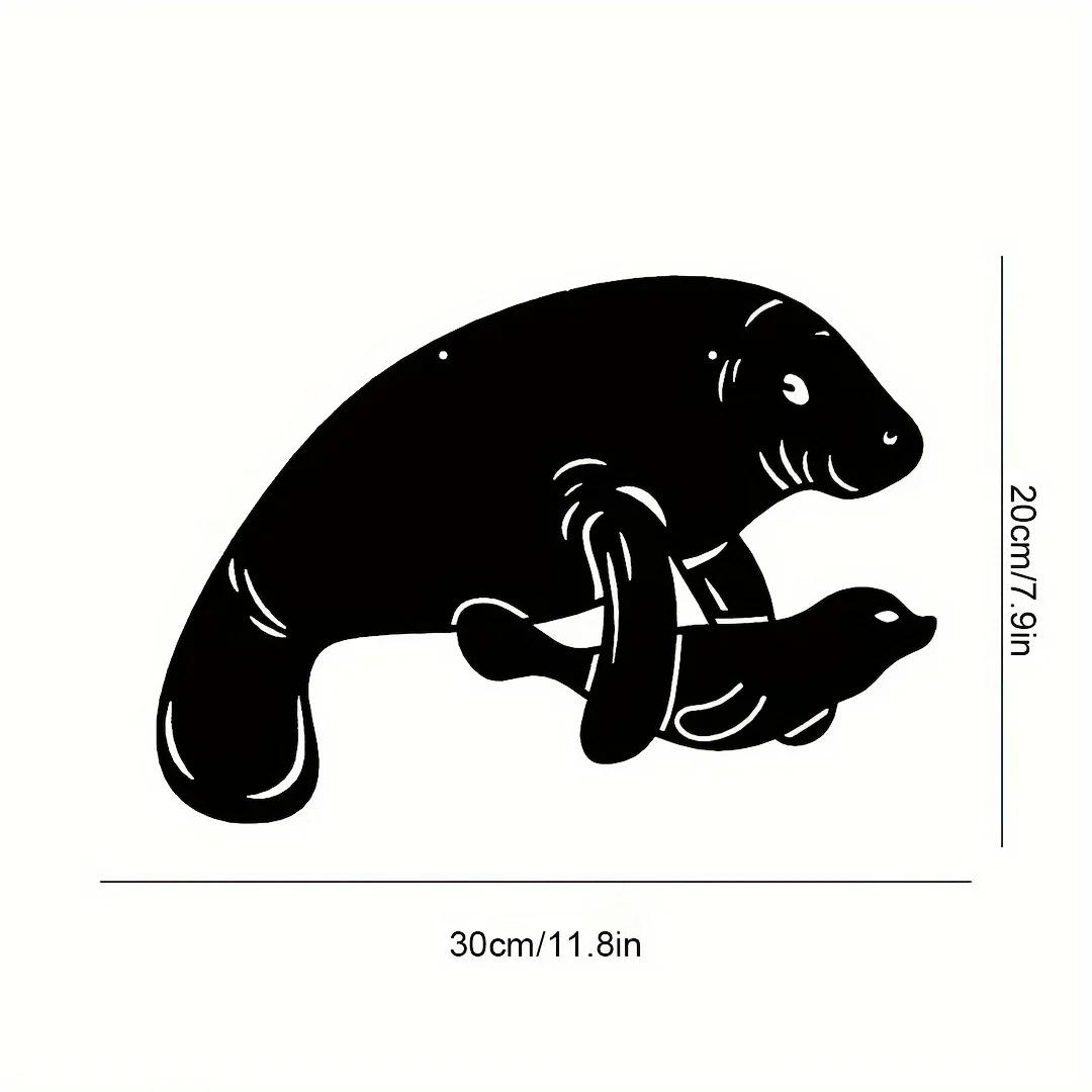 

Ламантин Домашний Настенный Декор - Металлический Декор. Подарок для ванной комнаты и класса. Украшение стен. Силуэт из кованого железа. Силуэтное искусство из железа. чёрный