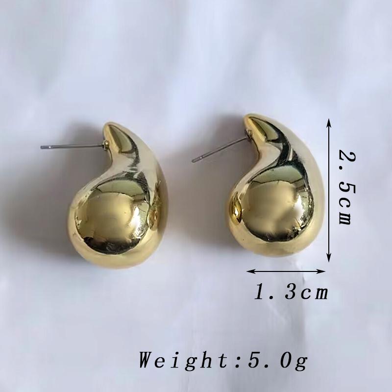 

Golden Color Metal Water Droplet Drop Earrings for Women Simple European Unusual Small Dangle Earrings Party Zircon Gift