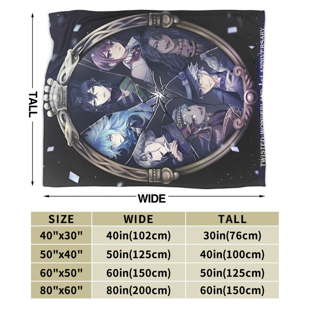 Twisted-Wonderland the Animation Anime Gift Blanket For Men Women Warm Cozy Fluffy  Throw Blankets for Couch Multiple Sizes