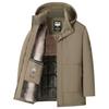 Fleece Warm Cotton-padded Jacket, Middle-aged Dad's Coat, Men's Mid-length Style, and Thickened Winter Cotton-padded Jacket