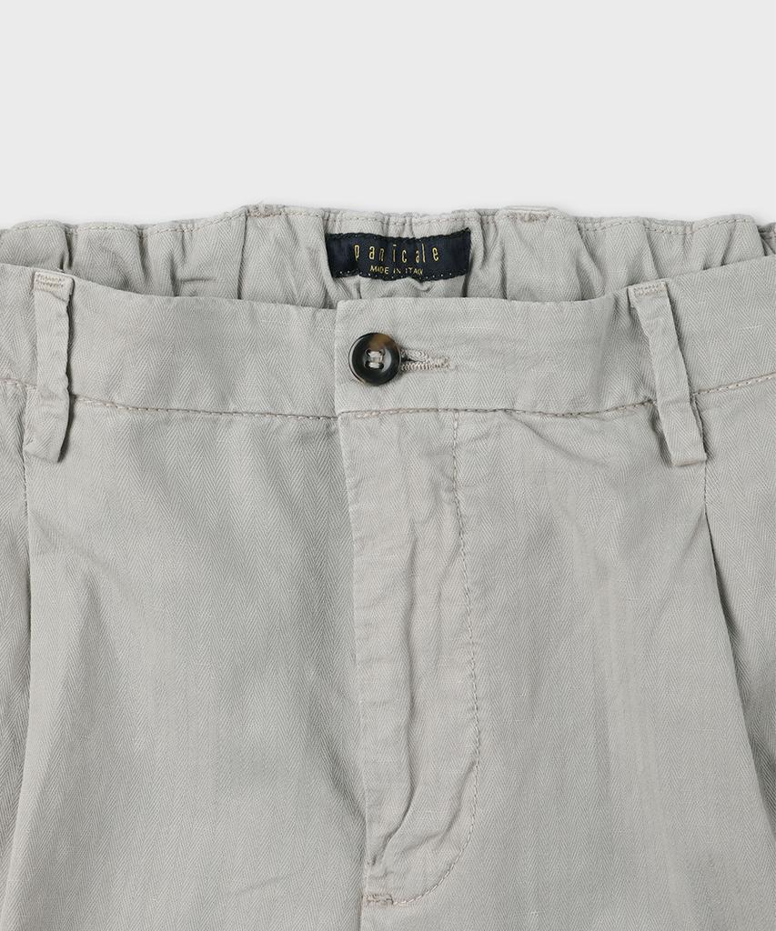 PANICALE Linen Blend Elastic Waist Pants [Gray]