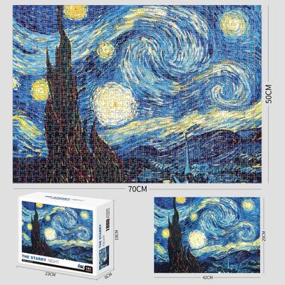 Starry Night Puzzle 1000 Pieces Van Gogh Mini Puzzle Canvas Wall Art Puzzles For Adults Office  Artwork For Living Room Bedroom