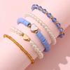 5 Stück Kinder Herz Armbänder Sets Prinzessin Mädchen Tochter Armband für Mädchen Geschenk Bunt Verträumt Mehrschichtig Perlen Schmuck Zubehör