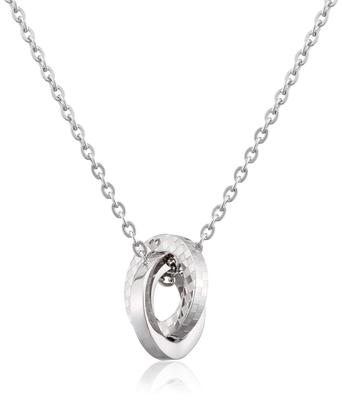 Lion Heart Necklace Double Ring Stainless Steel 04N135SMS