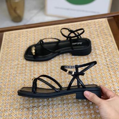 Topuklu Sandalet Ayakkabı Kadın Siyah Plaj Yaz Kız Düşük Konfor Spor Günlük Düz