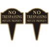 No Trespassing Private Property Sign, Yuntarda 2-Pack 10”x14” Yard Sign with Integrated Stake Rust-free Aluminum Metal Sign Waterproof for