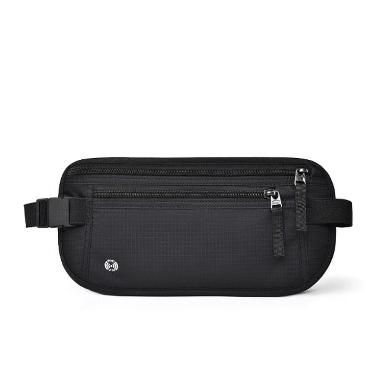 Travel Waist Bag Money Belt Slim Passport Holder RFID Blocking Travel Invisible Pouch Protect Cash Credit Cards Travel Documents