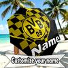 Custom Name Personalized Borussia Dortmund Print Umbrella, Auto Open Close, 8‑Rib Sturdy Frame, Commute Camping Hiking Use, Birthday Gift