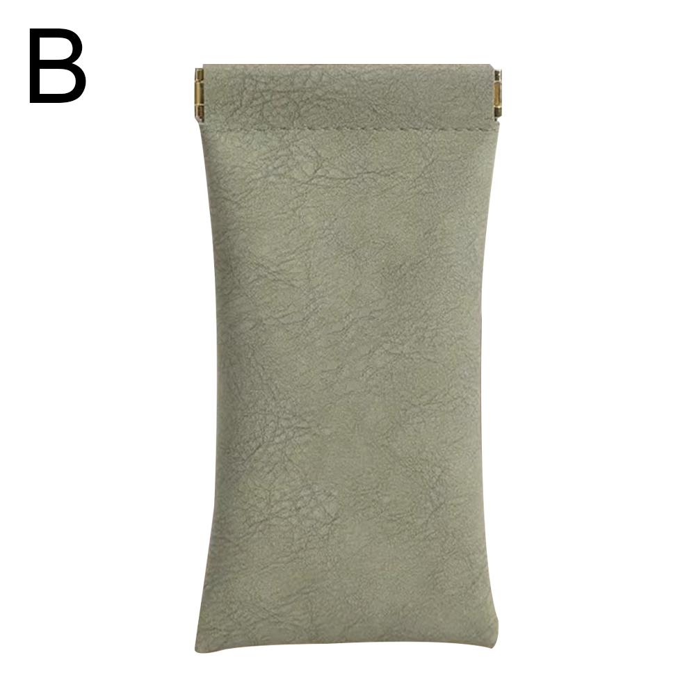 

Glasses Home Storage Glasses Bag Cortex Texture Glasses Storage 18×9cm Shrapnel Mouth Automatic Closed Glasses Case Storage Bags