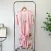 Japanese Style Kimono Pajamas Women's Summer Thin Ice Silk Short Sleeve Bathrobe Sexy Two-Piece Sling Homewear Can Be Outwear