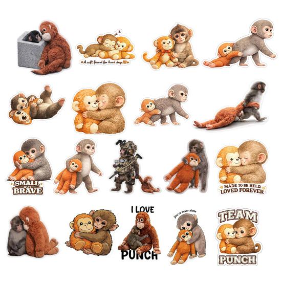 10 Sheets Funny Monkey Hugging Plush Toy Stickers Quirky Vinyl Decals for Laptops Water Bottles Luggage Skateboards Waterproof DIY Crafts