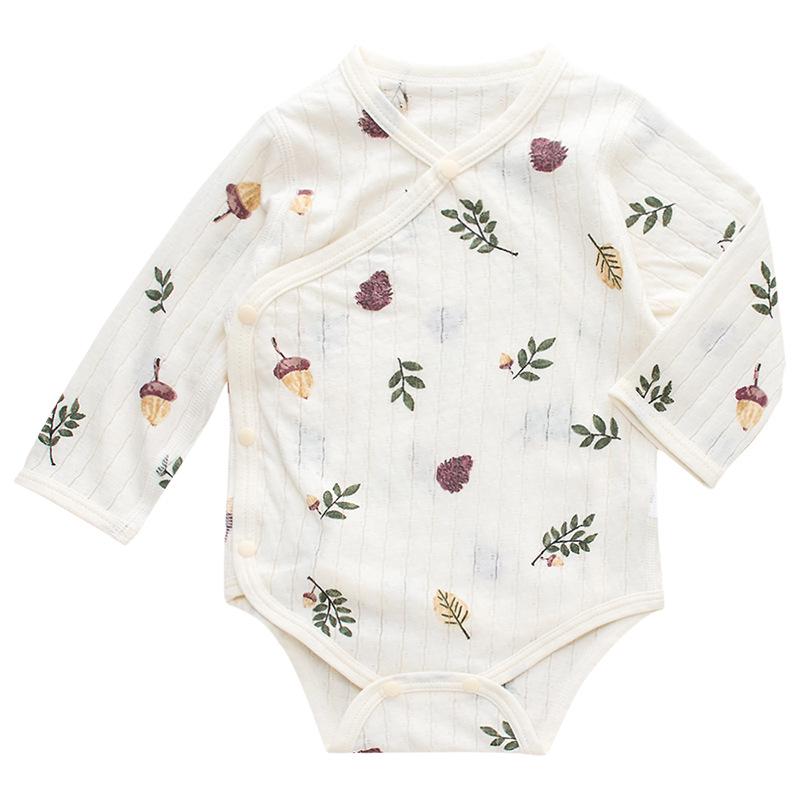Nordic Style Summer Baby Cotton Romper Set – Ultra-Thin Long Sleeve Onesie with Boneless Hip Wrap