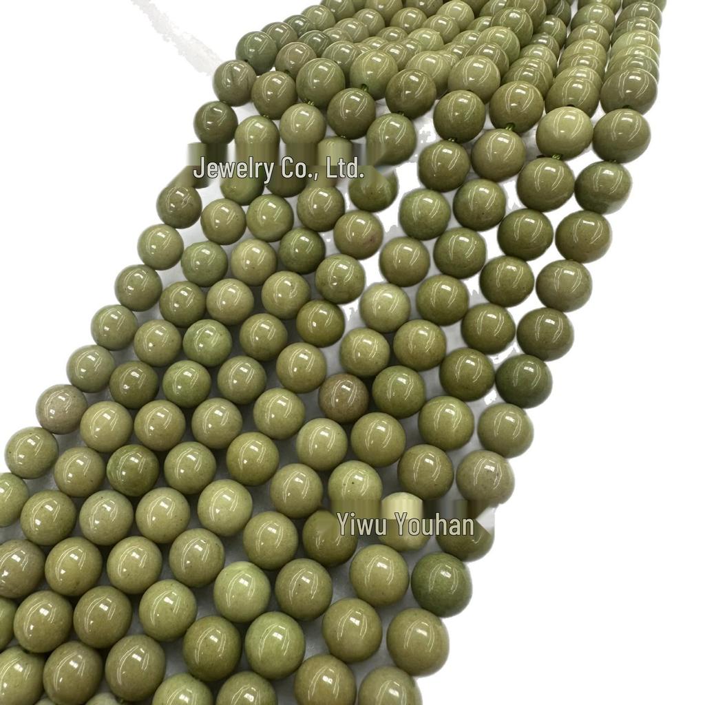 Natural White Stone Enhanced 6-10mm Round Beads String for Three-Color Alxa Bracelet Necklace Accessories